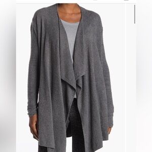 Barefoot Dreams Charcoal Open Front Cardigan
